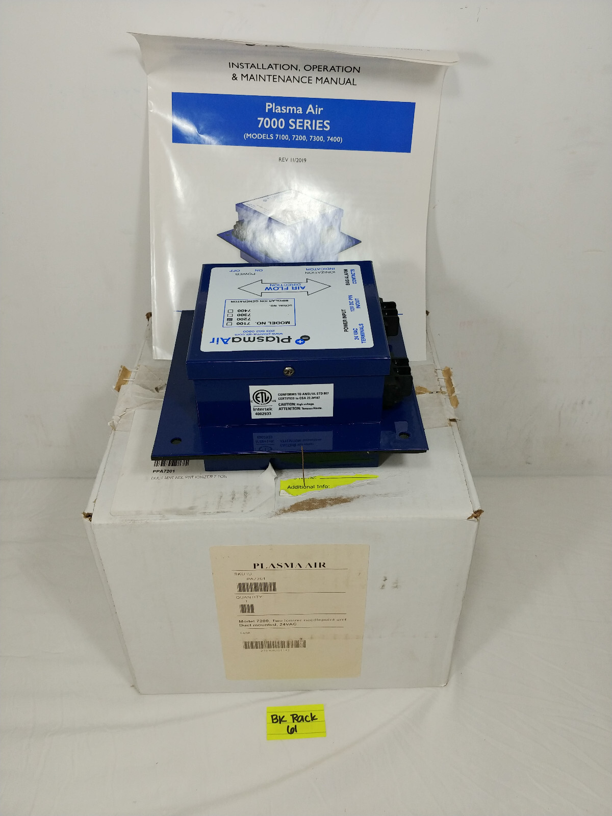 PlasmaAir PA7201 Model 7200, Two ionizer needlepoint unit duct mounted, 24VAC PlasmaAir PA7201 Model 7200, Two ionizer needlepoint unit duct mounted, 24VAC