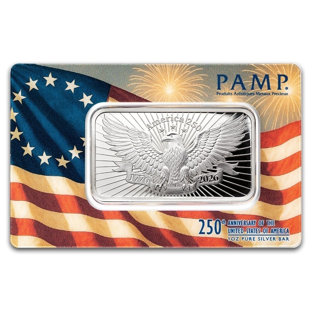 1 oz Silver Bar - PAMP 250th Anniversary of the USA