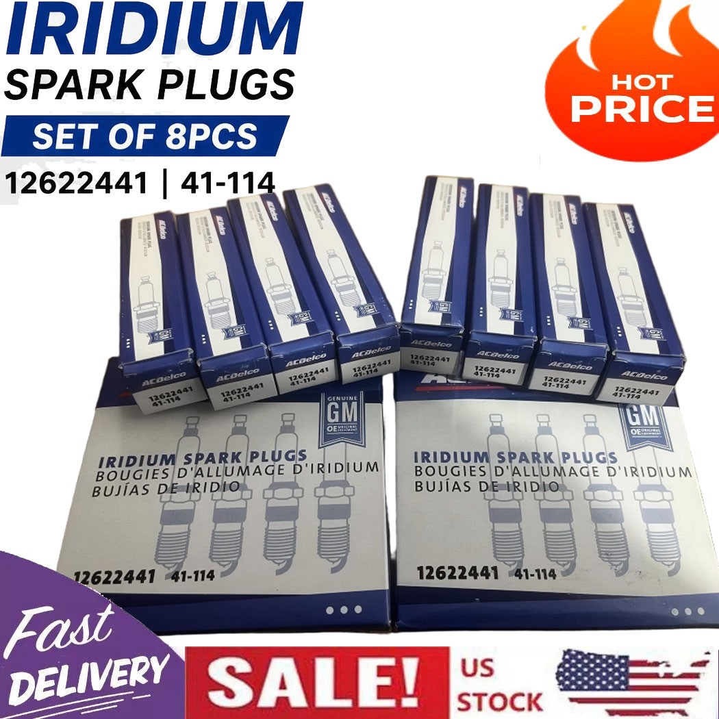 8x 41-114 IRIDIUM SPARK PLUGS OEM for 2014-2026 CHEVY GMC CADI ACDELCO 12622441