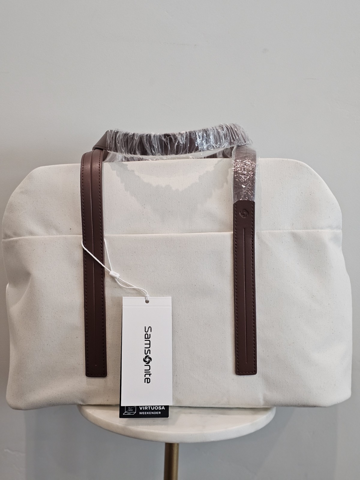 Samsonite Virtuosa Weekender Bag Off White Duffel Travel Tote NWT $99 MSRP