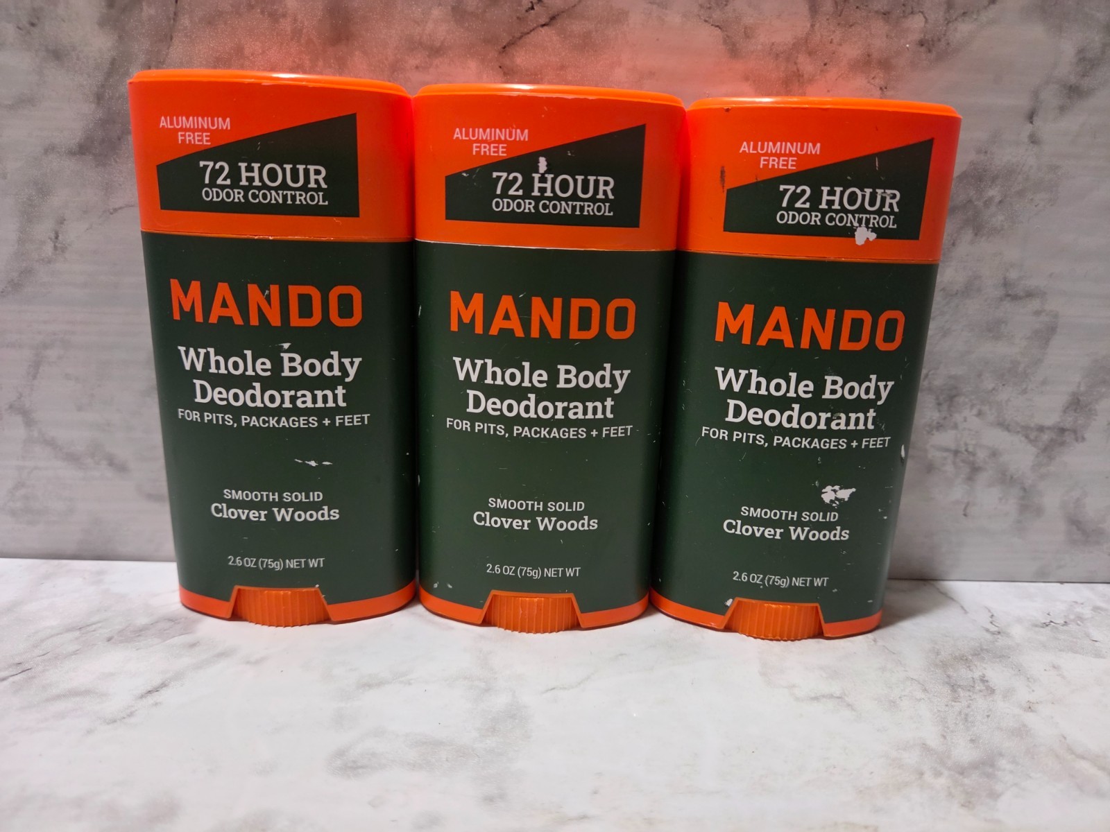 Lot of 3 Mando Whole Body Deodorant Smooth Solid Clover Woods 2.6 OZ Lot of 3 Mando Whole Body Deodorant Smooth Solid Clover Woods 2.6 OZ