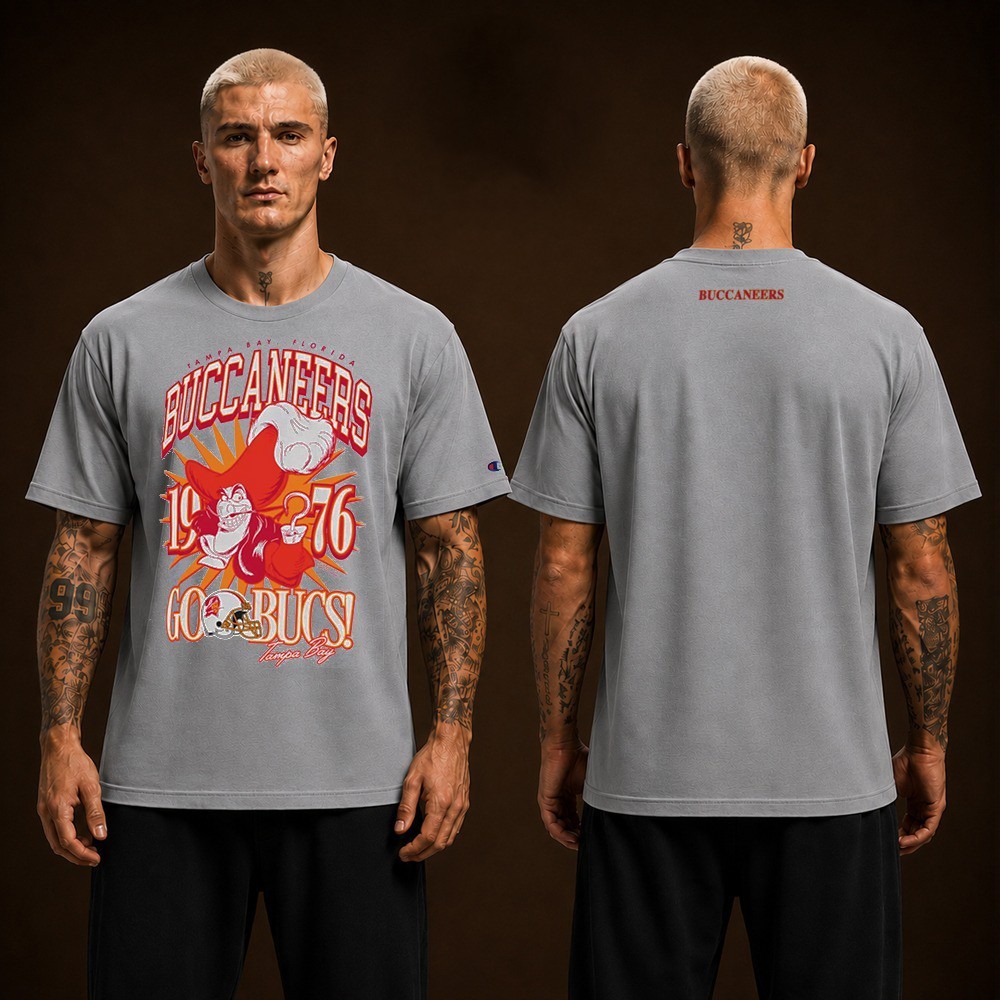 Tampa Bay Buccaneers Captain Hook Disney Champion NFL Go Bucs Two Sided T-Shirt