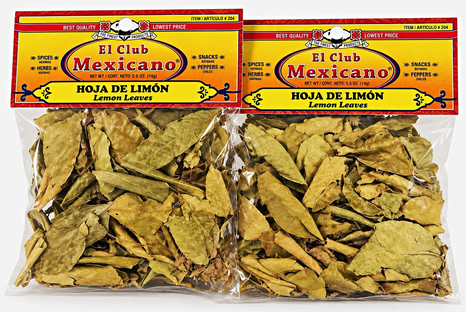 El Club Mexicano Hoja de Limon Lemon Leaves 0.5 oz 14g Each – 2 Pack