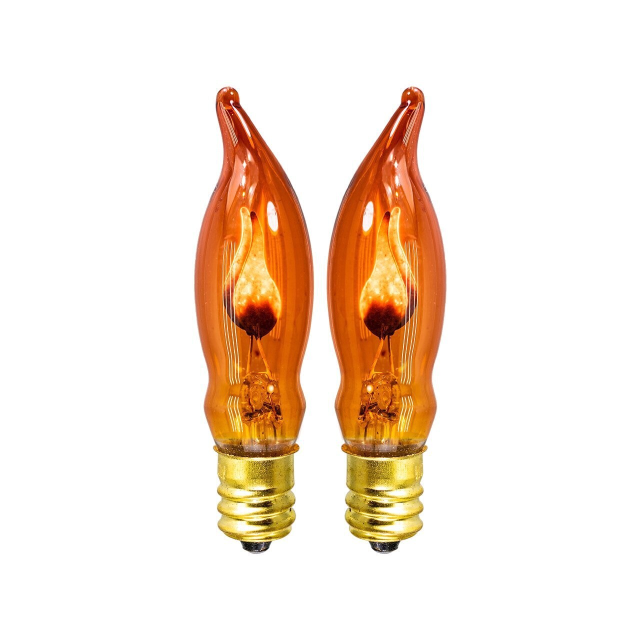 Orange / Purple / Red/ Clear C7 (CA10) Flicker Flame String Light Bulbs (2-Pack)