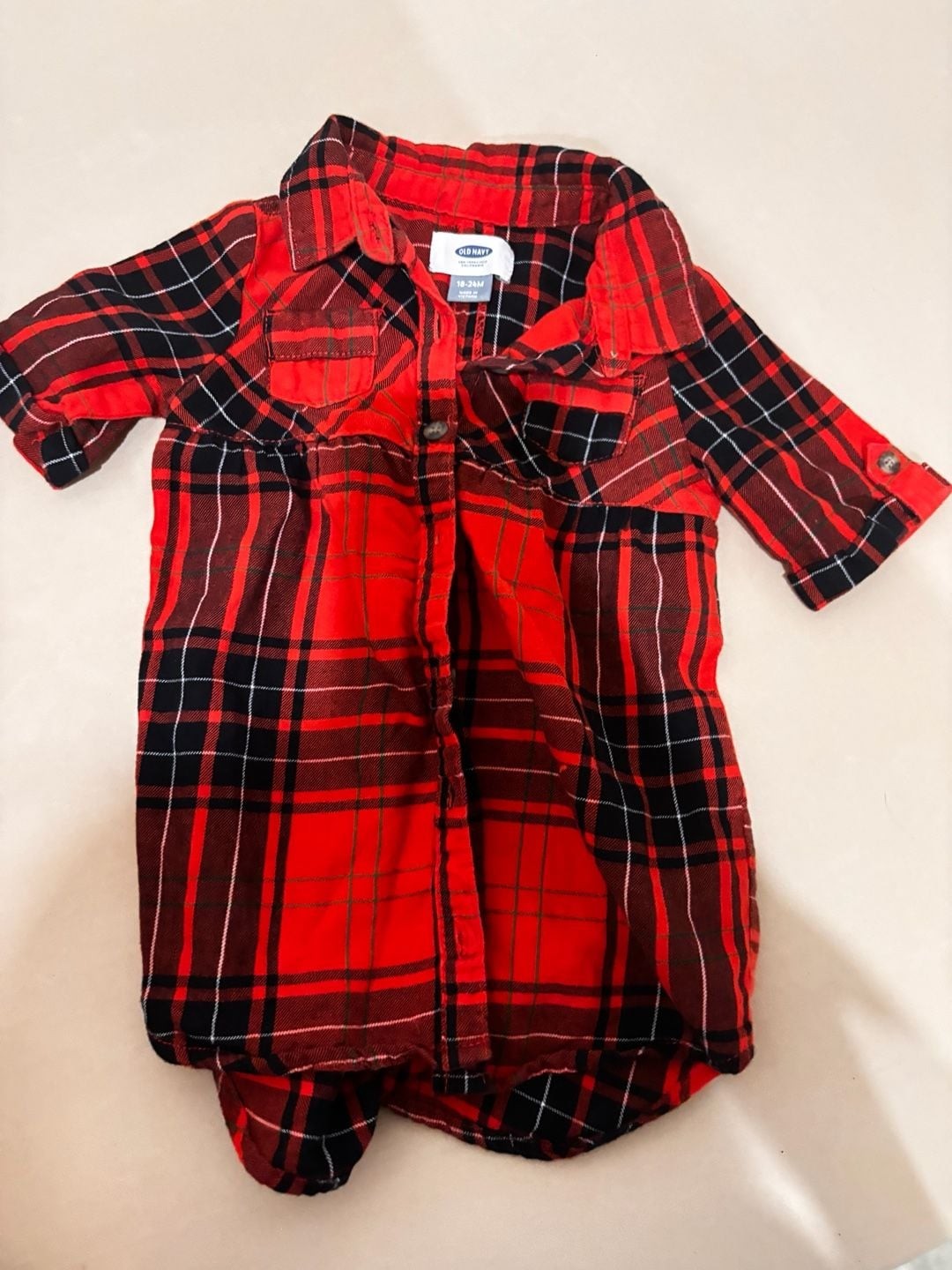 Old Navy Red Plaid Flannel Shirt Size 18-24M Old Navy Red Plaid Flannel Shirt Size 18-24M