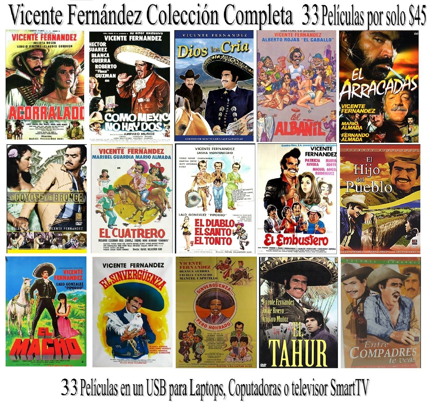 Vicente 'Chente' Fernandez_Coleccion Completa_Cine de Mexico Vicente 'Chente' Fernandez_Coleccion Completa_Cine de Mexico
