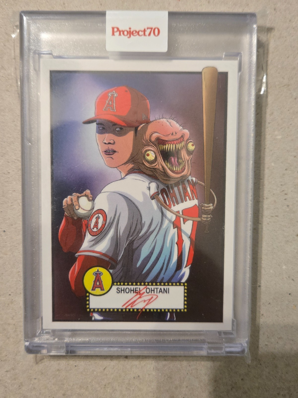 TOPPS PROJECT 70 SHOHEI OHTANI ALEX PARDEE ENCASED BASEBALL CARD ORIGINAL ART