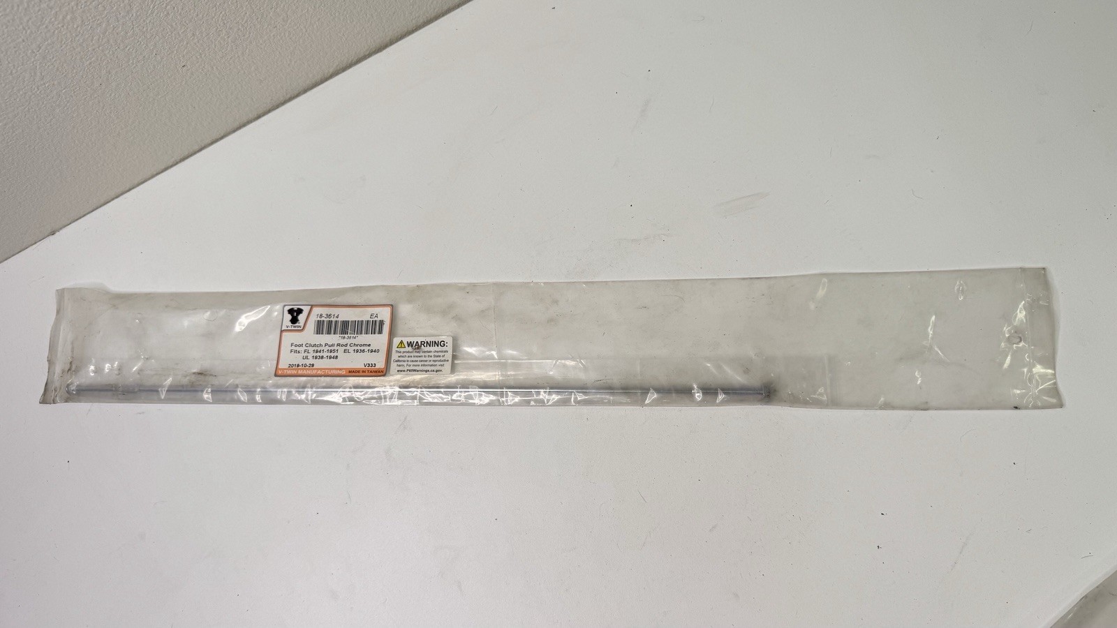 V-Twin Foot Clutch Pull Rod Chrome 18-3614 FL EL UL 1936-1951