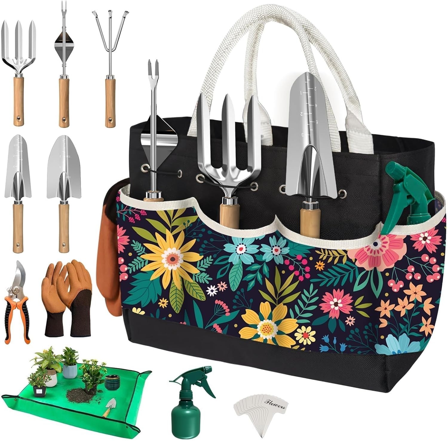 22Pcs Gardening Tools Set for Women Heavy Duty Garden Hand Tool Kit Garden Gifts 22Pcs Gardening Tools Set for Women Heavy Duty Garden Hand Tool Kit Garden Gifts