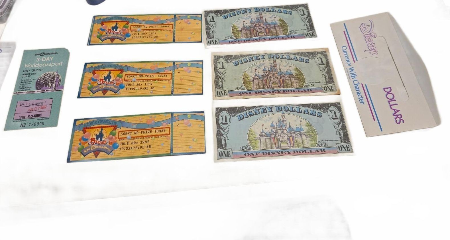 Vintage Disney World Lot Disney Dollars 1990 1991 1994 1987 Tickets Passport Vintage Disney World Lot Disney Dollars 1990 1991 1994 1987 Tickets Passport