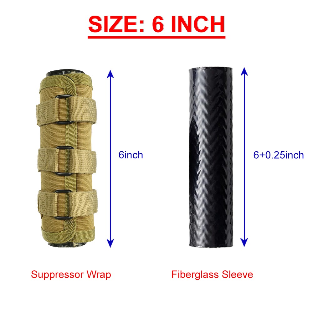 6/7 Inch Tactical Suppressor Cover Silencer Protector Case for Hunting Shooting