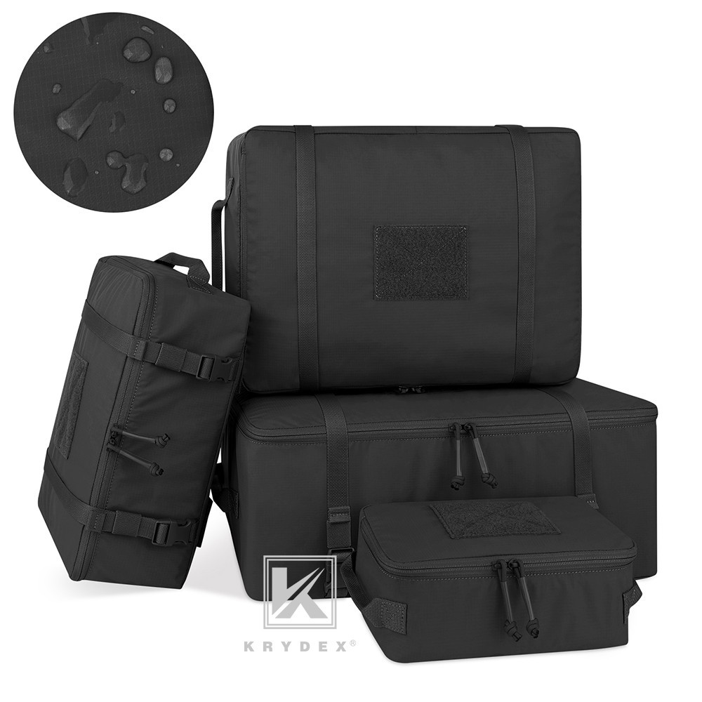 KRYDEX Tactical 4pcs Modular Pouch Set Outdoor Backpack Organizer Travel Pack BK KRYDEX Tactical 4pcs Modular Pouch Set Outdoor Backpack Organizer Travel Pack BK