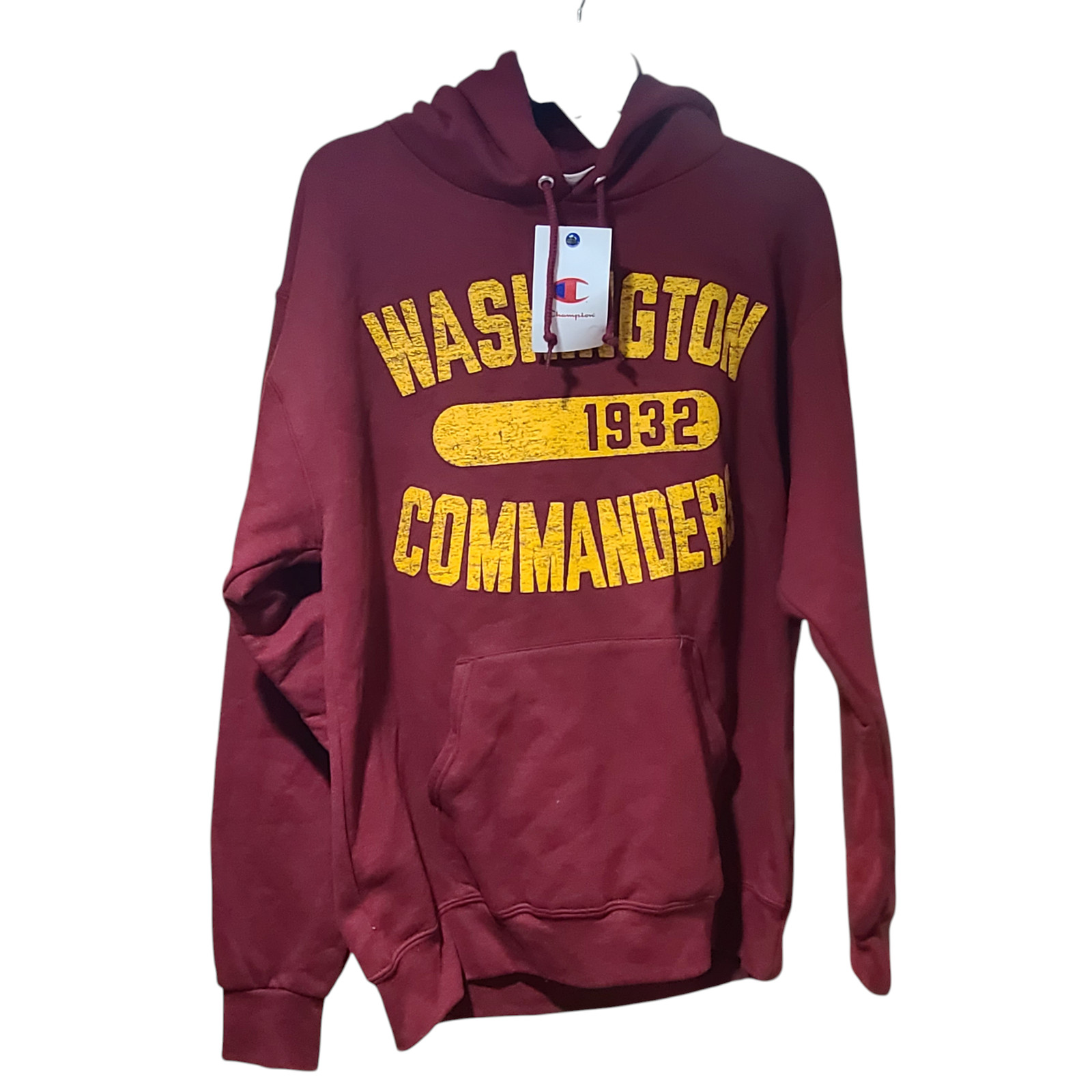 Champion NFL Washington Commanders Hoodie Burgundy/Gold Men\'s Large NWT