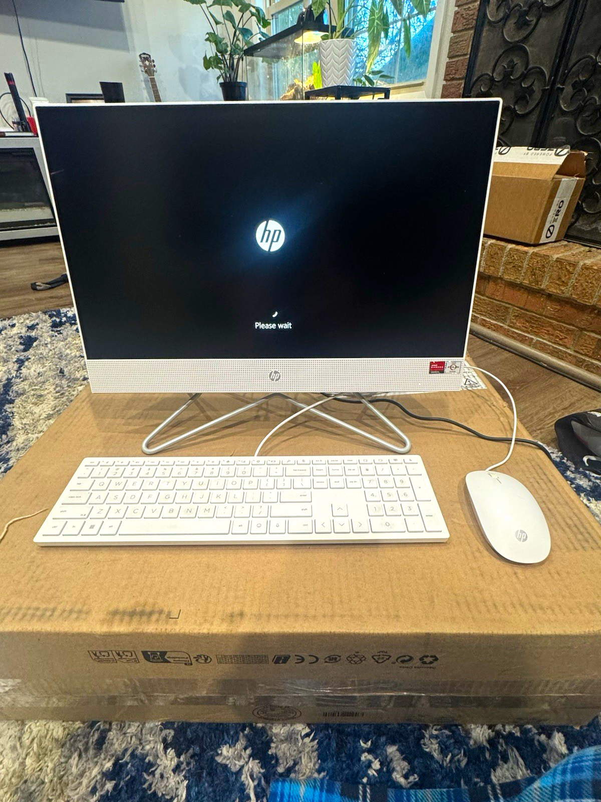HP All-in-One Desktop PC, White, Includes Wired Keyboard & Mouse HP All-in-One Desktop PC, White, Includes Wired Keyboard & Mouse