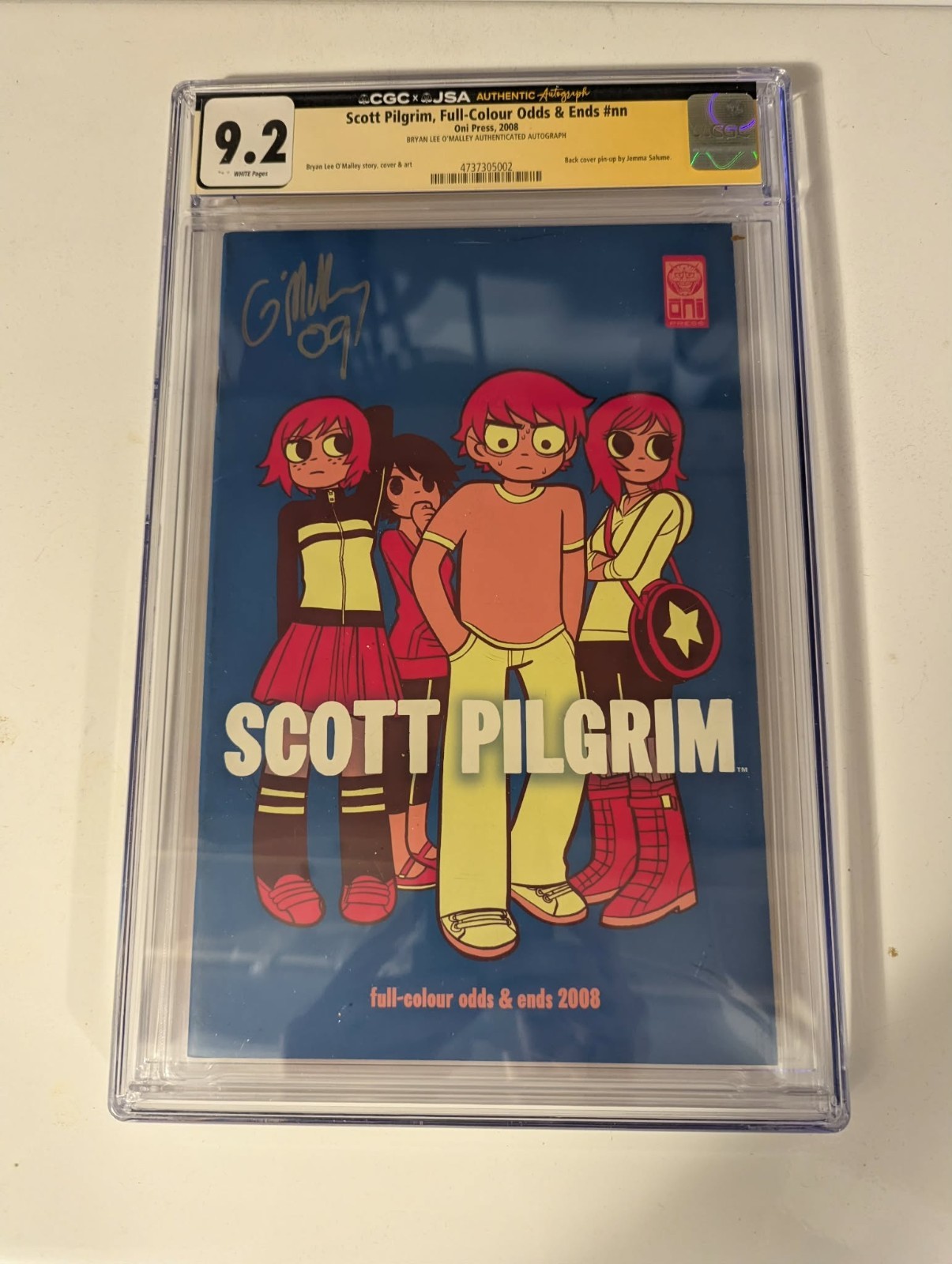 Scott Pilgrim , Full Colour Odds & Ends 2008 CGC SS 9.2 signed O\'Malley