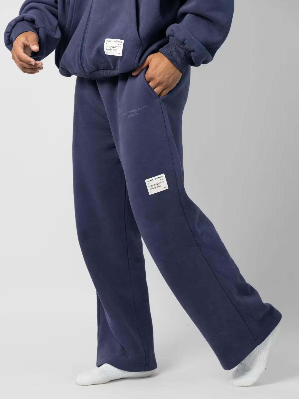 Comfrt Affirmation Straight Leg Sweatpants Midnight Blue Size Large L Unisex