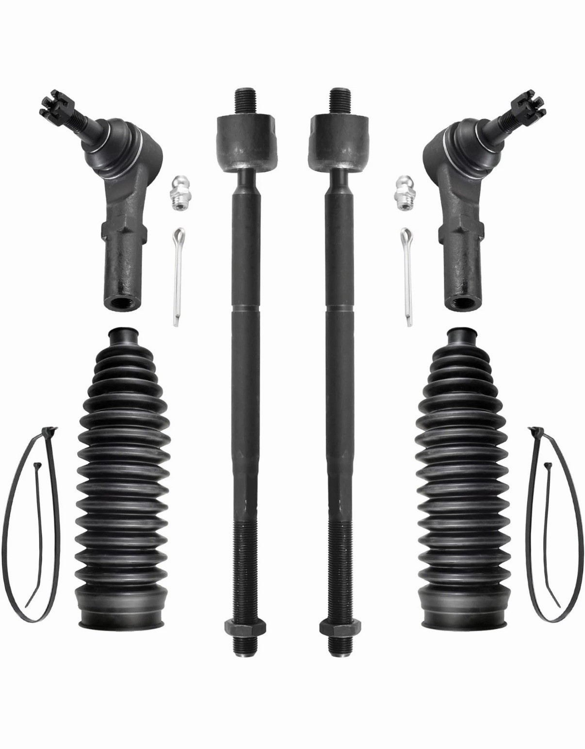 Front 6pc Tie Rods Kit for 11-14 Chrysler 300, 11-18 Dodge Challenger Charger
