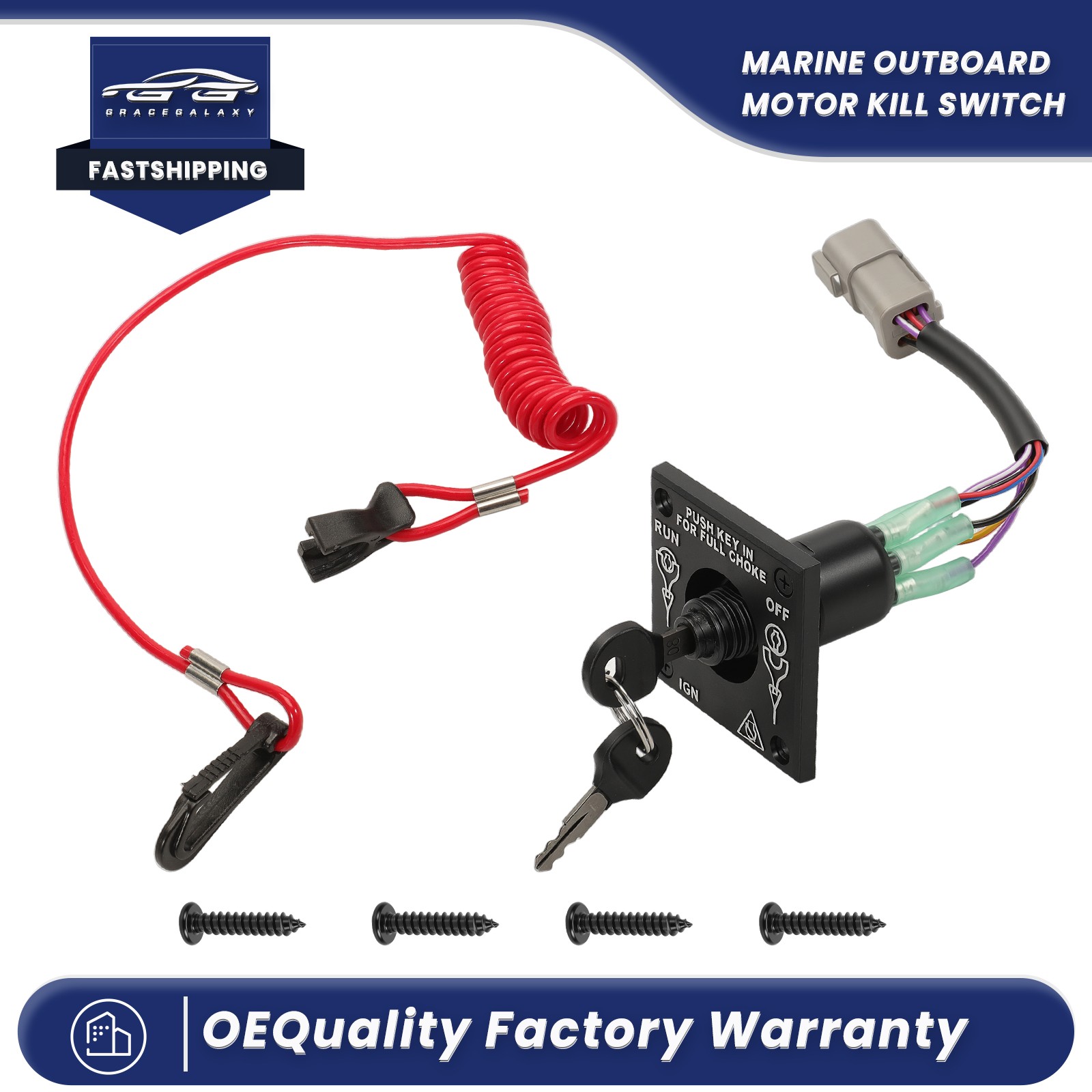 Ignition Safety Cut Off Key Switch 0176408 for BRP Evinrude Johnson 1764176408
