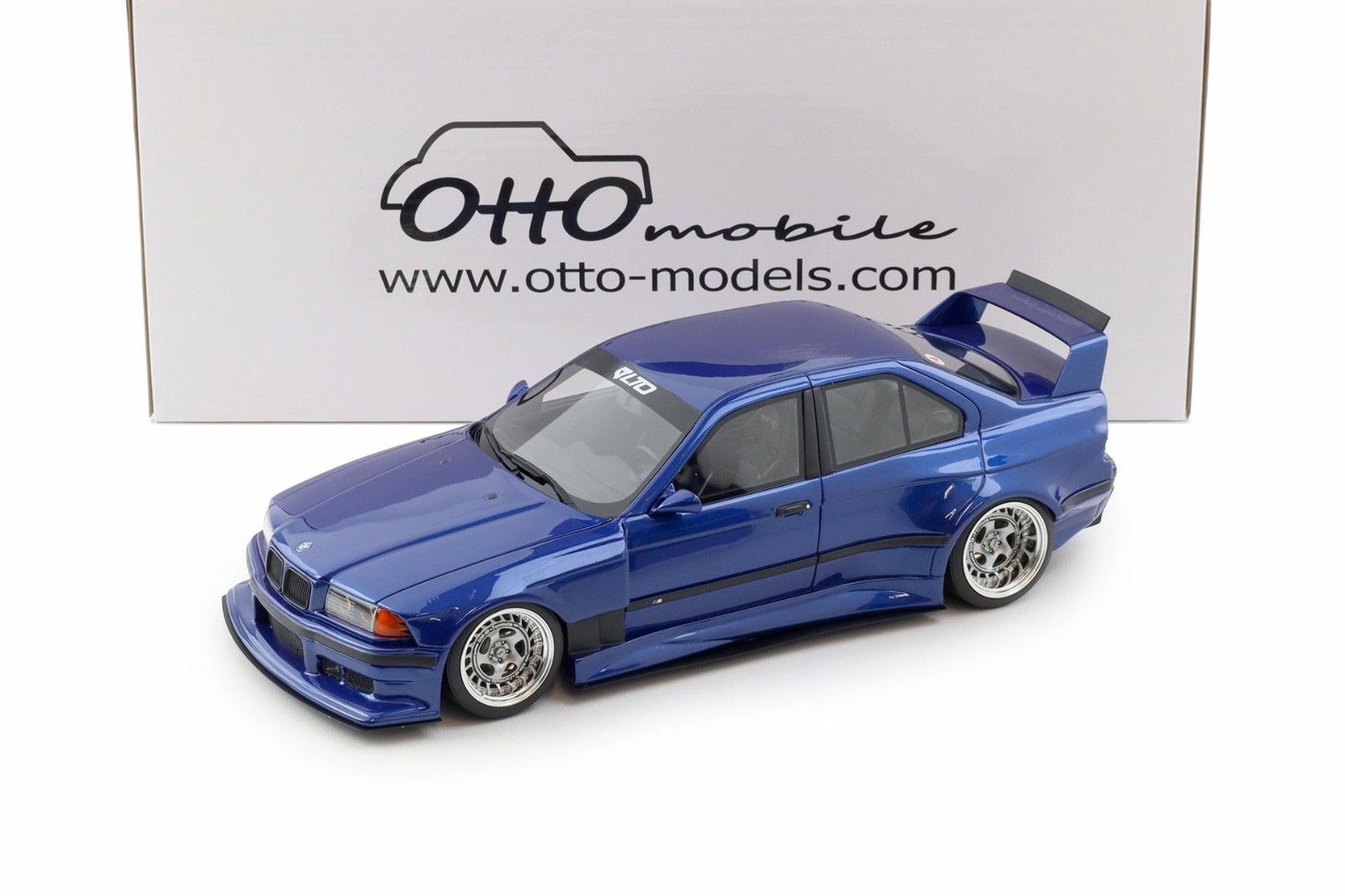 Otto 2023 BMW E36 M3 LTO Sedan Turbo Khyzyl Saleem Avus Blue 1:18 OT1174