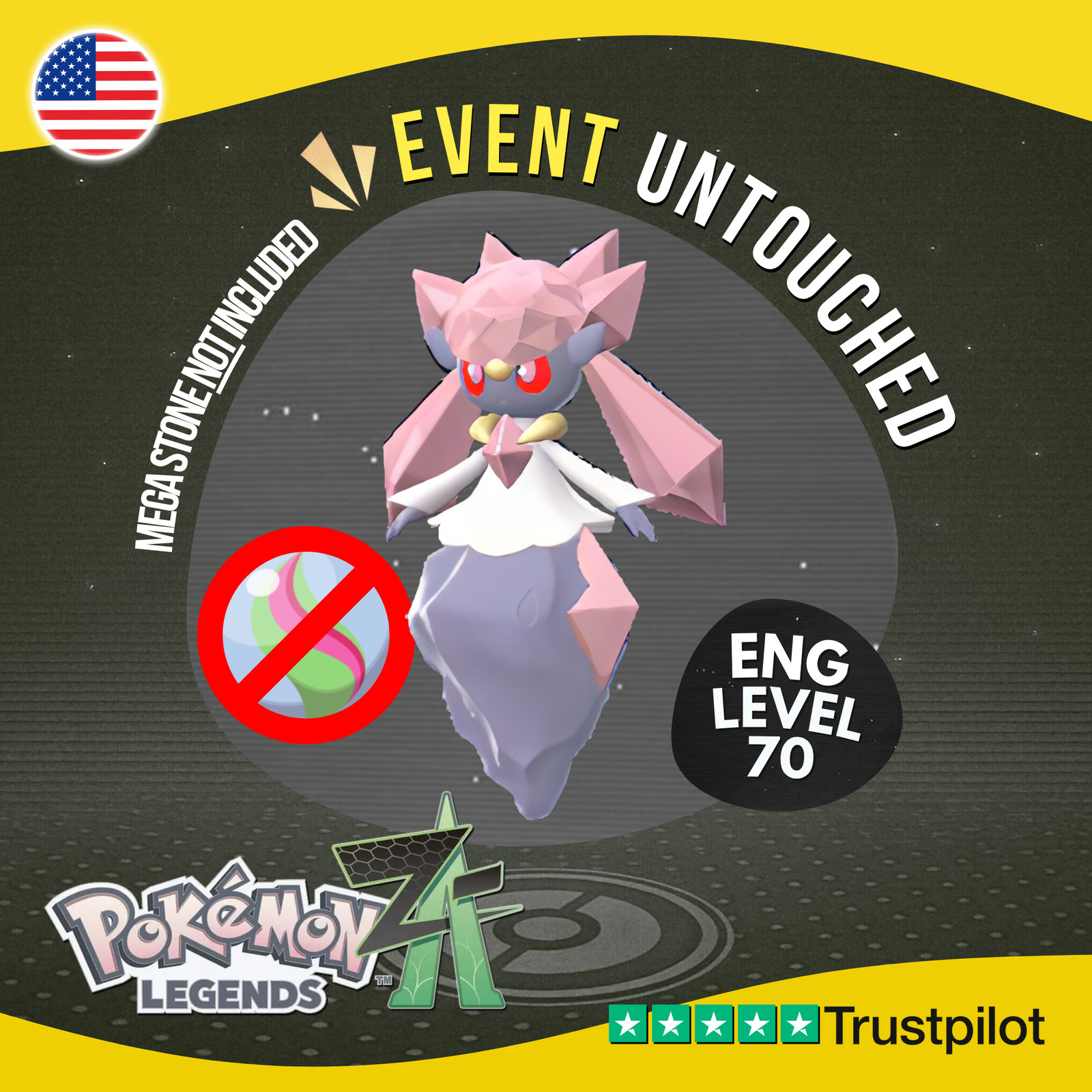 Diancie Event November 2025 Mystery Gift Untouched IV Pokémon Legends Z-A ZA Z A Diancie Event November 2025 Mystery Gift Untouched IV Pokémon Legends Z-A ZA Z A