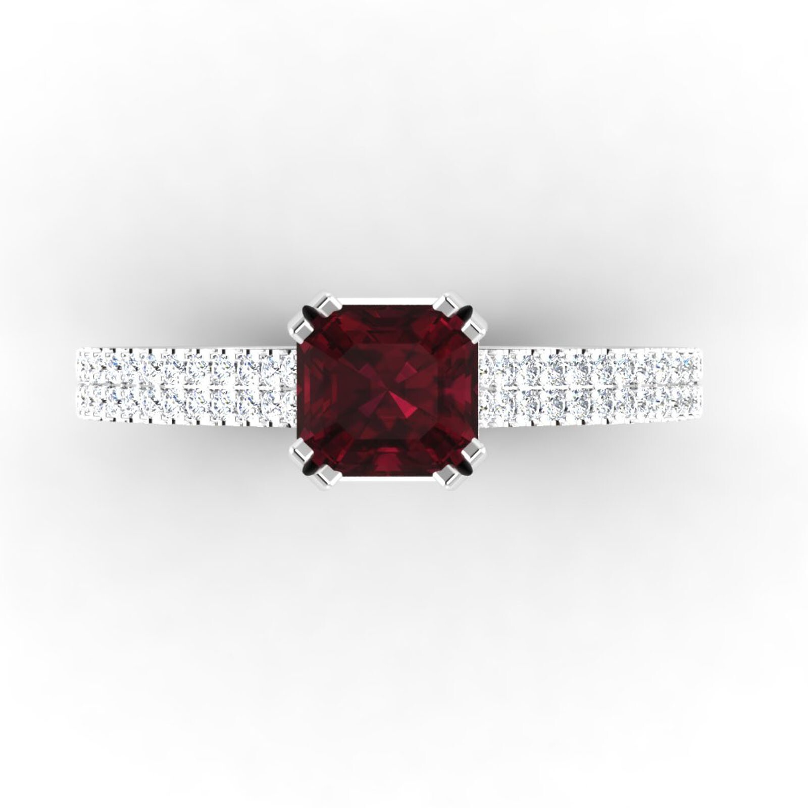 0.71 Ct Cushion Natural Ruby & Diamond Engagement Ring 14k White Gold Size 8 0.71 Ct Cushion Natural Ruby & Diamond Engagement Ring 14k White Gold Size 8