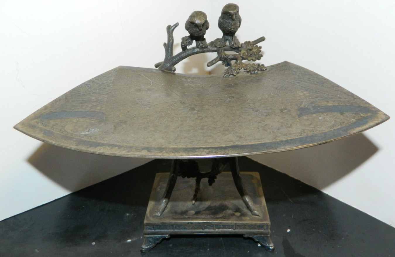 Antique 19th Century Derby Silverplate Co. Owls Calling Card Tray 7 Antique 19th Century Derby Silverplate Co. Owls Calling Card Tray 7