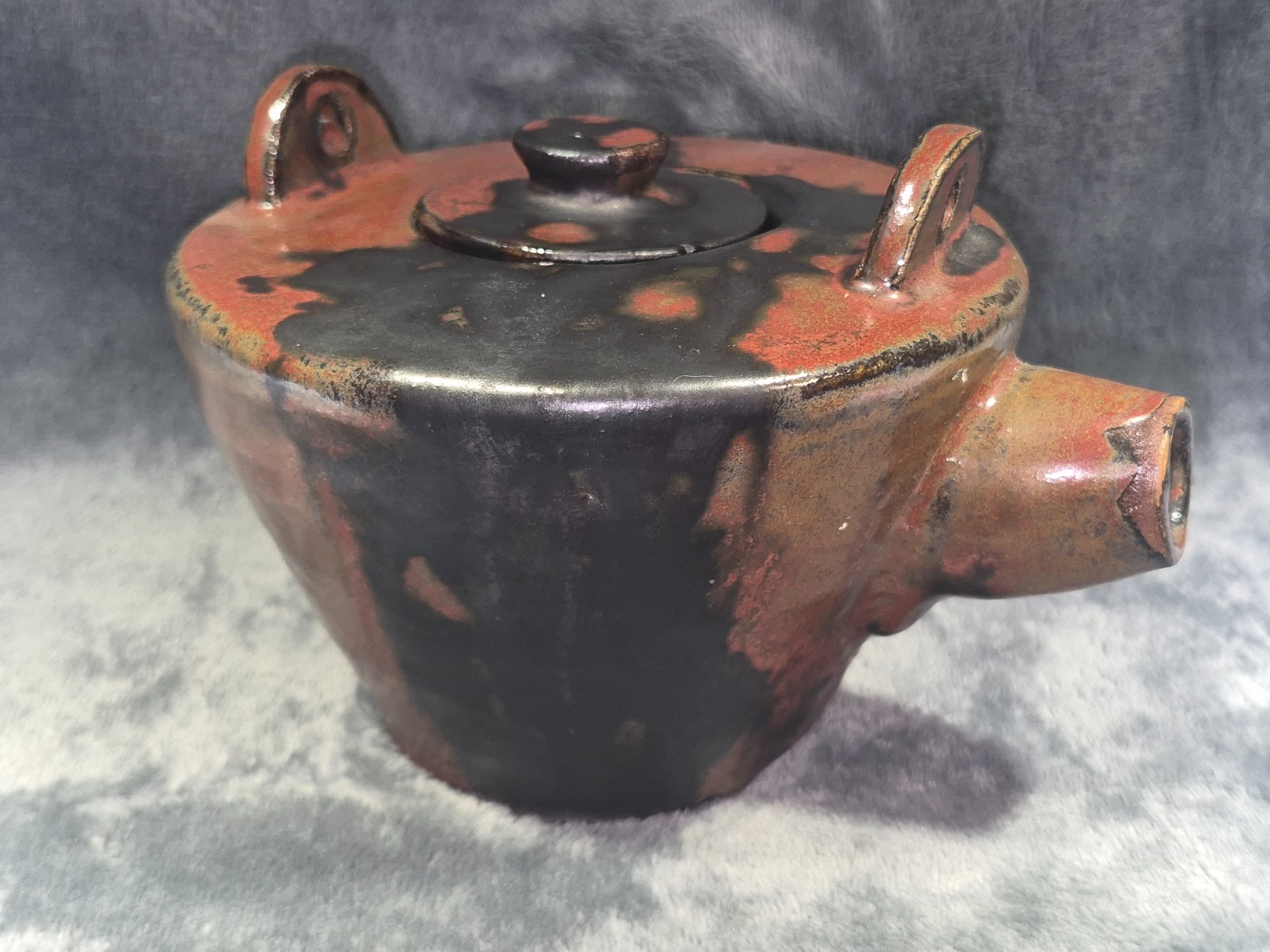 Vintage Raku Fired Teapot w/ Lid by Cleveland Ohio Artist