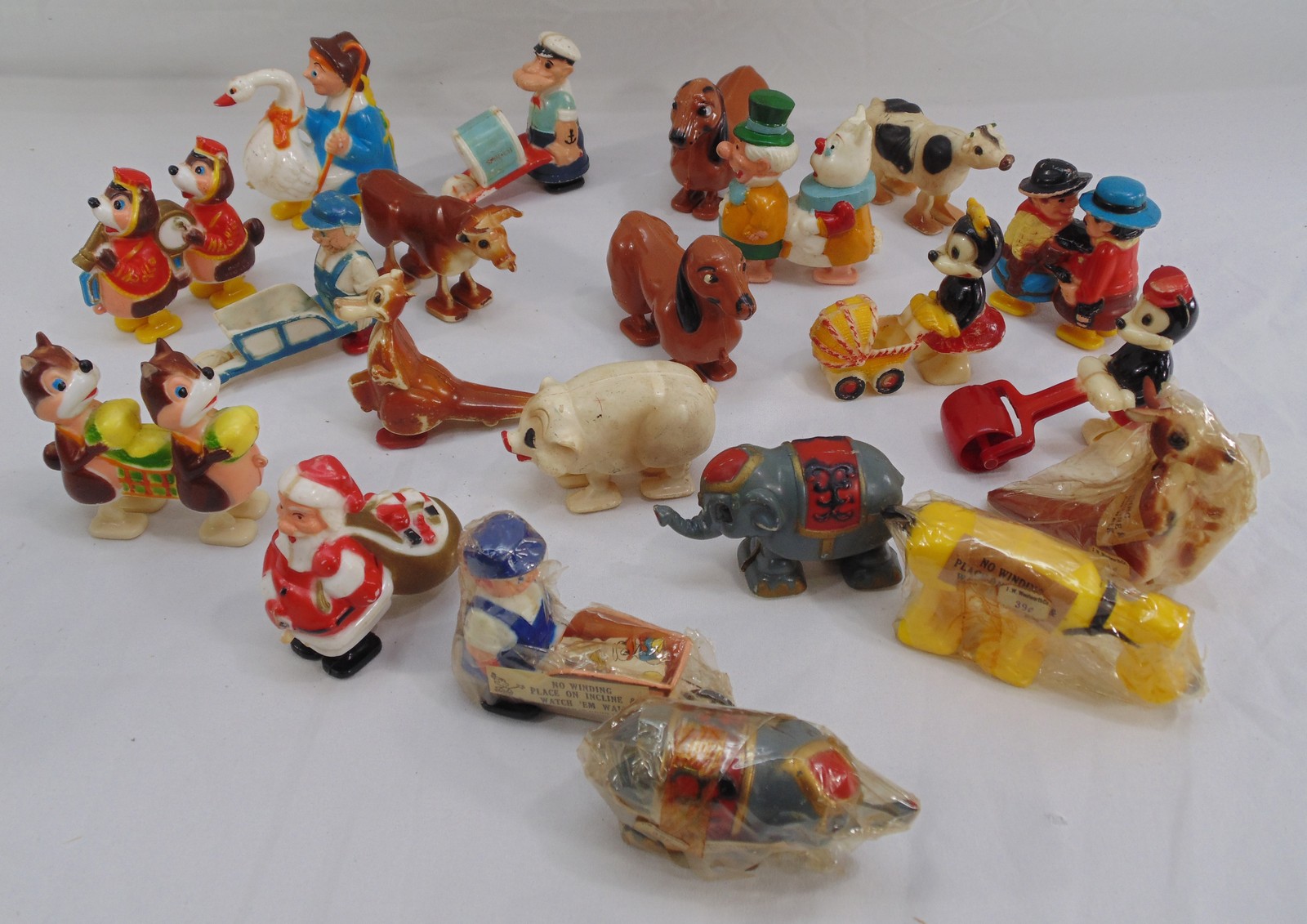 Vintage Marx Disney Hong Kong Lot of 21 Plastic Ramp Walker Popeye Santa Mickey Vintage Marx Disney Hong Kong Lot of 21 Plastic Ramp Walker Popeye Santa Mickey