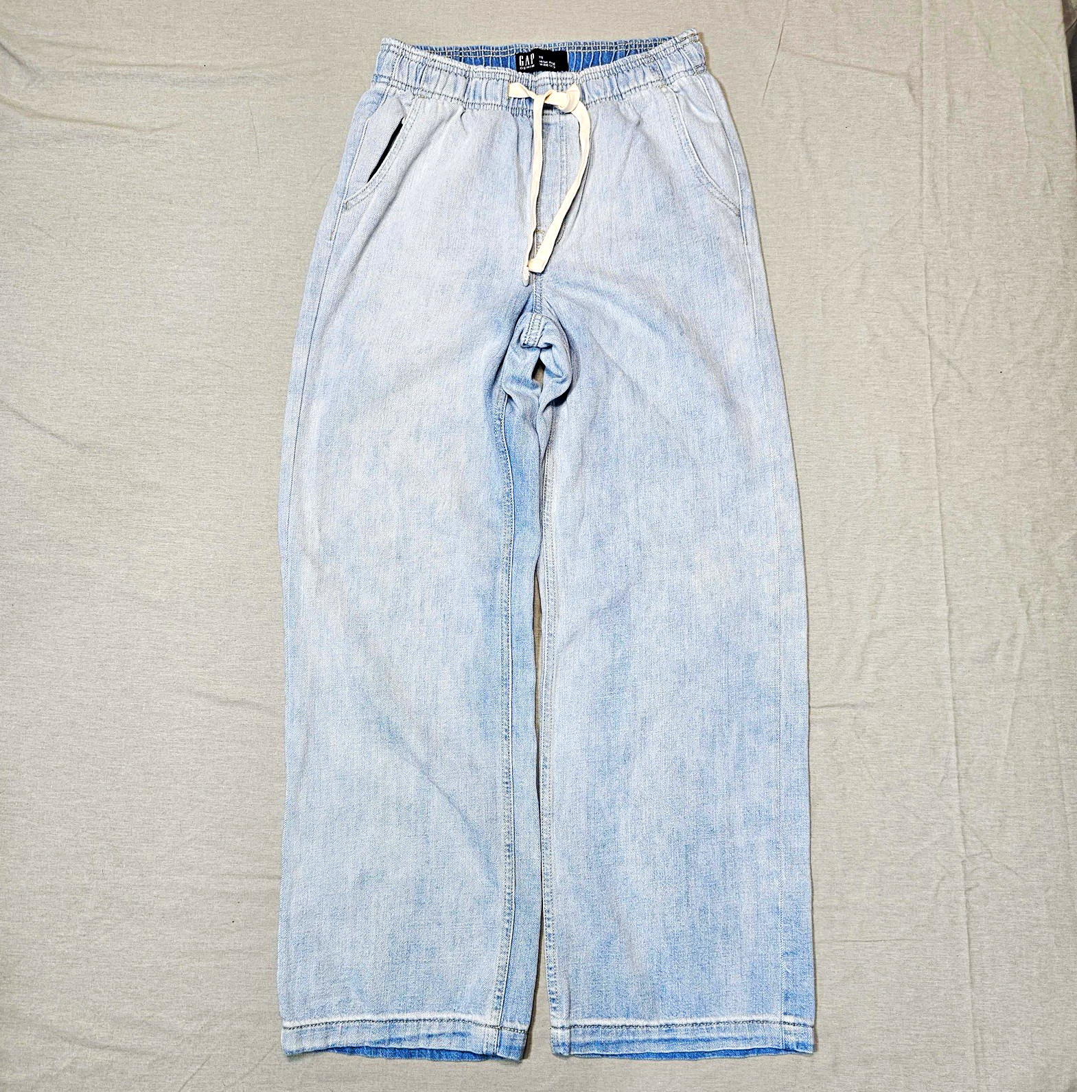 #390 GAP Denim Women’s Wide-Leg Jeans Blue Light Wash High Rise Pockets Size XS