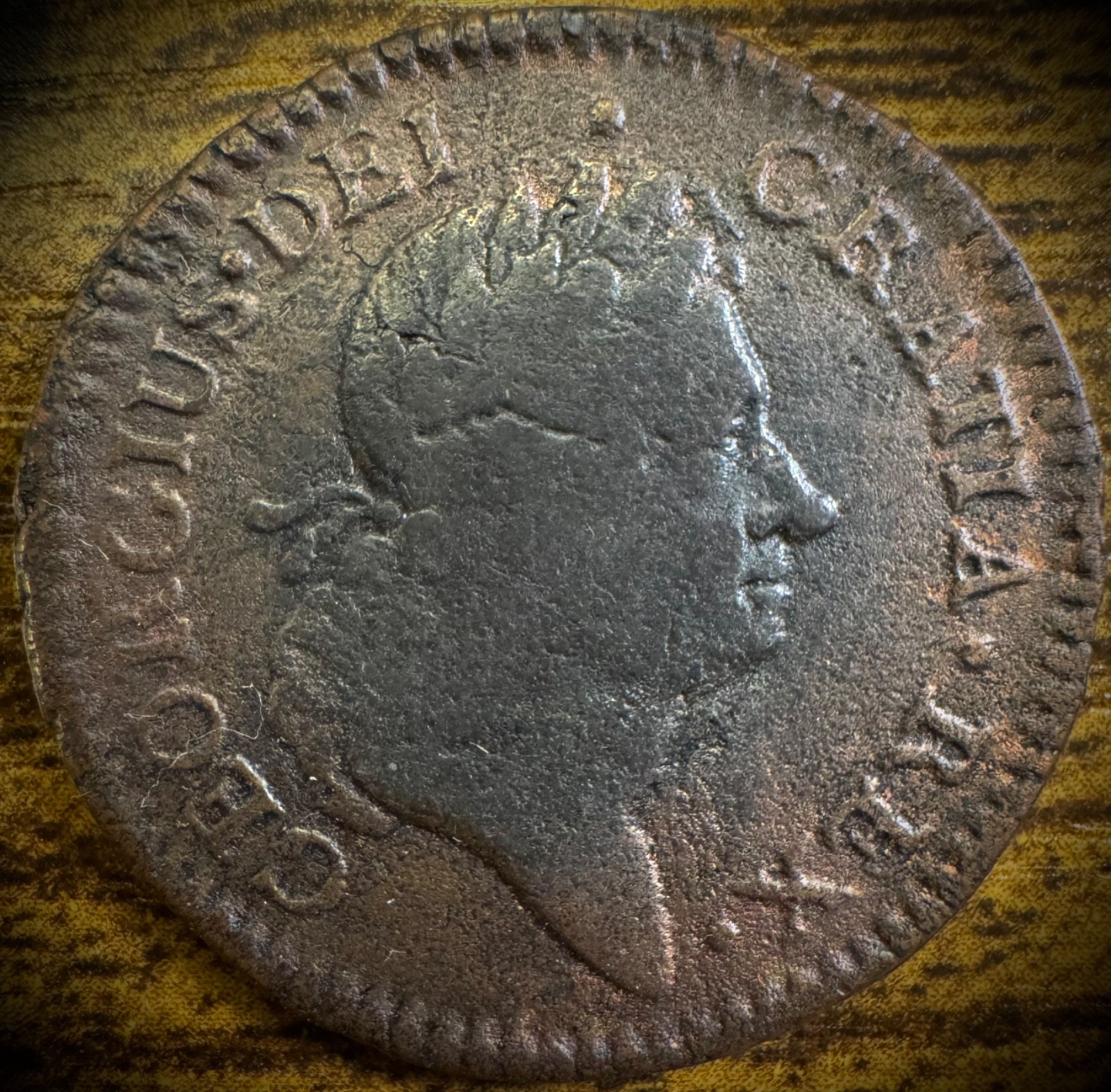 1723/2 Wood\'s Hibernia Ireland 1/2 Half Penny George I Overdate Colonial Coin