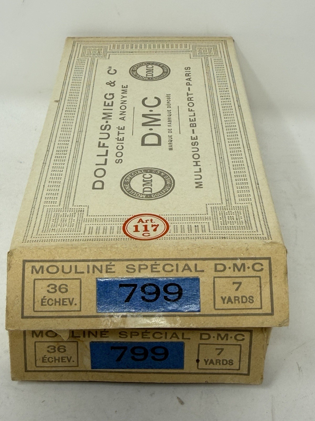 DMC Dollfus-Mieg & Cie Cotton Embroidery Thread #797 Blue 7 Yards 2 Full Boxes