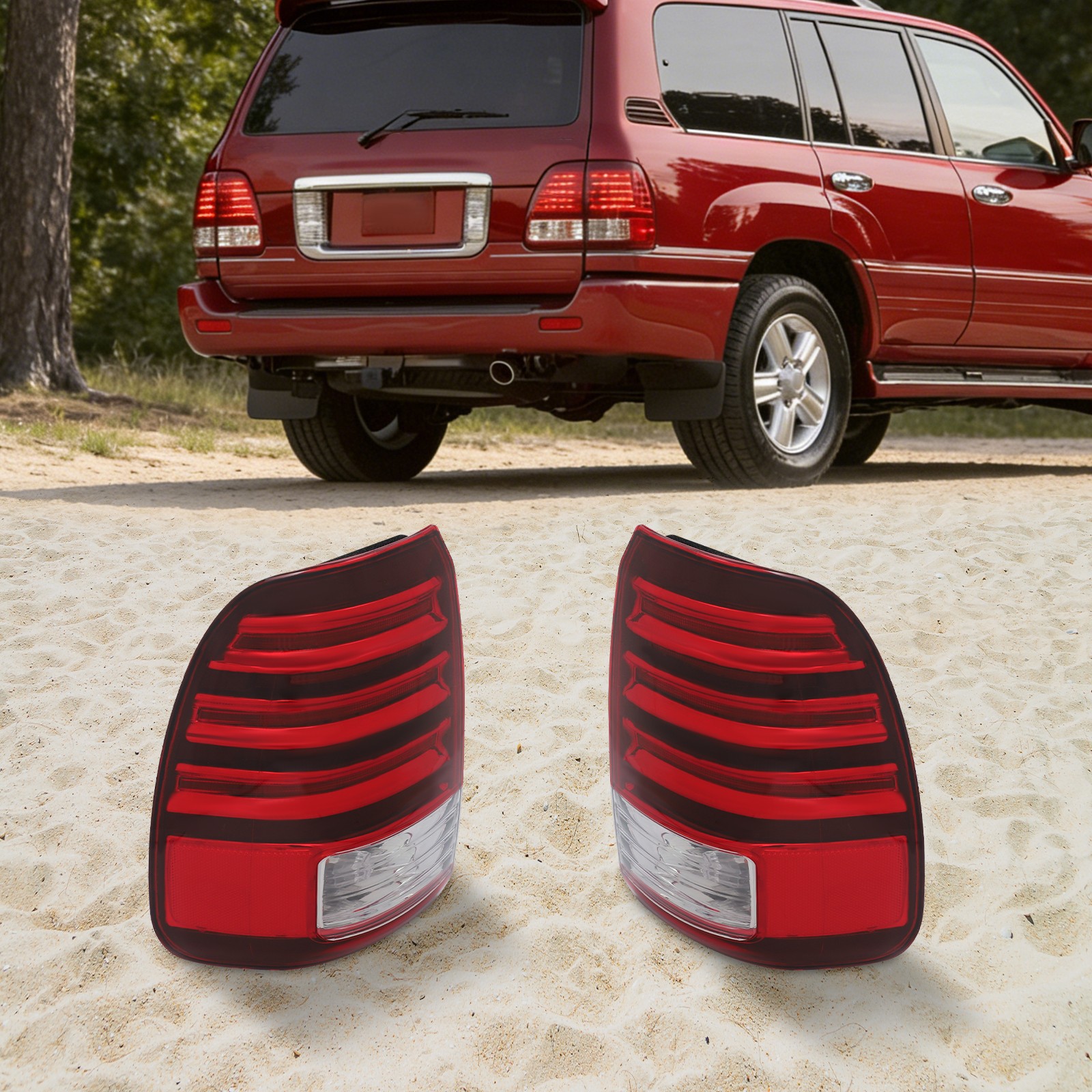 Left+Right For Lexus LX470 2006-2007 Rear Brake Lamp Outer Tail Light Taillight