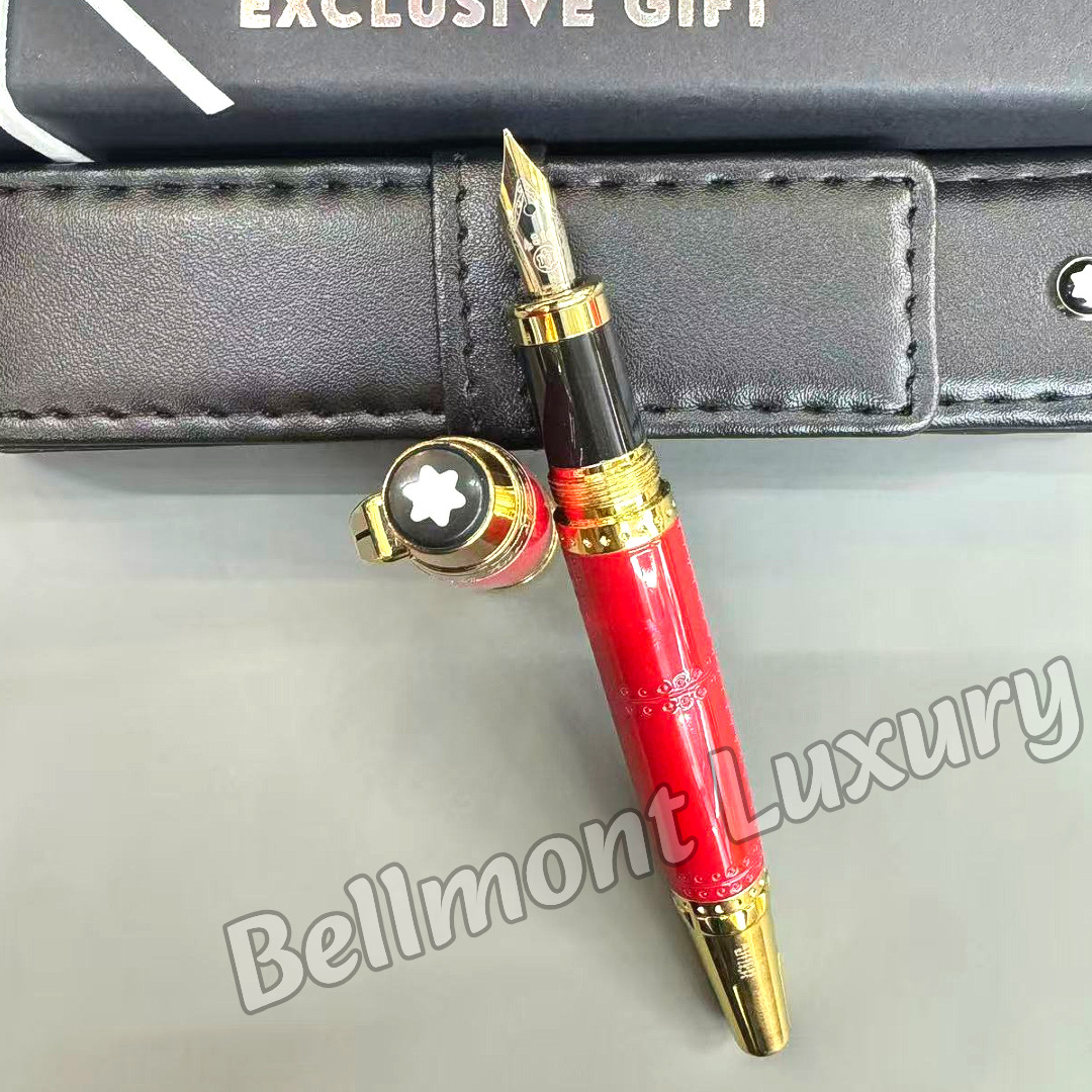 MONTBLANC Writers Edition Antoine de Saint-Exupéry Red Fountain Pen Gold Trim