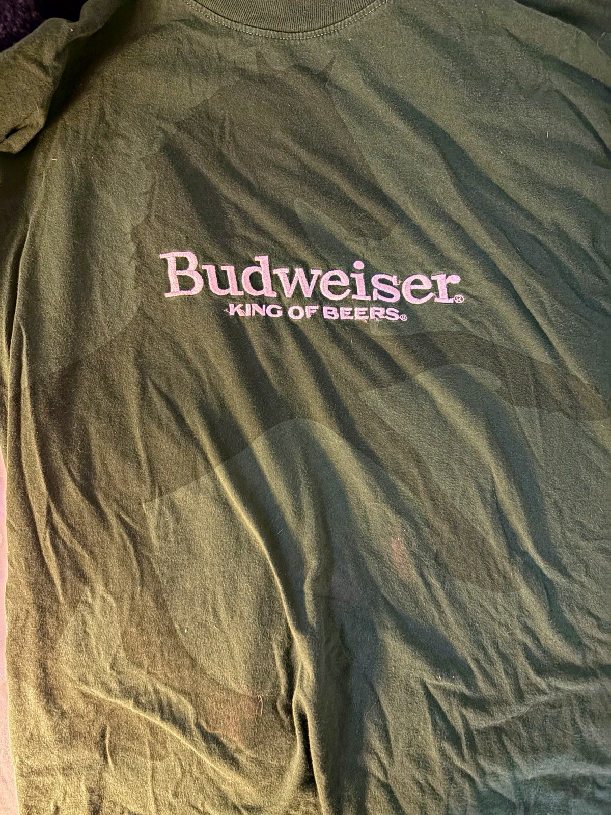 Budweiser King of Beers Green T-Shirt Collectible Breweriana Beer Themed Budweiser King of Beers Green T-Shirt Collectible Breweriana Beer Themed