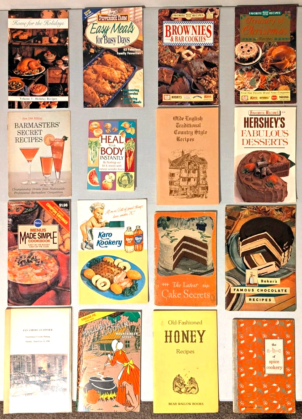 Vintage Cookbook Collection Lot of 16 Booklets Baking Recipes Desserts Cooking