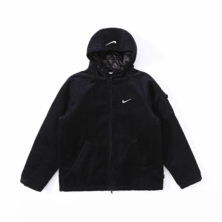 Supreme x Nike Men\'s Black Hooded Full Zip Jacket Quilted Lined Size S