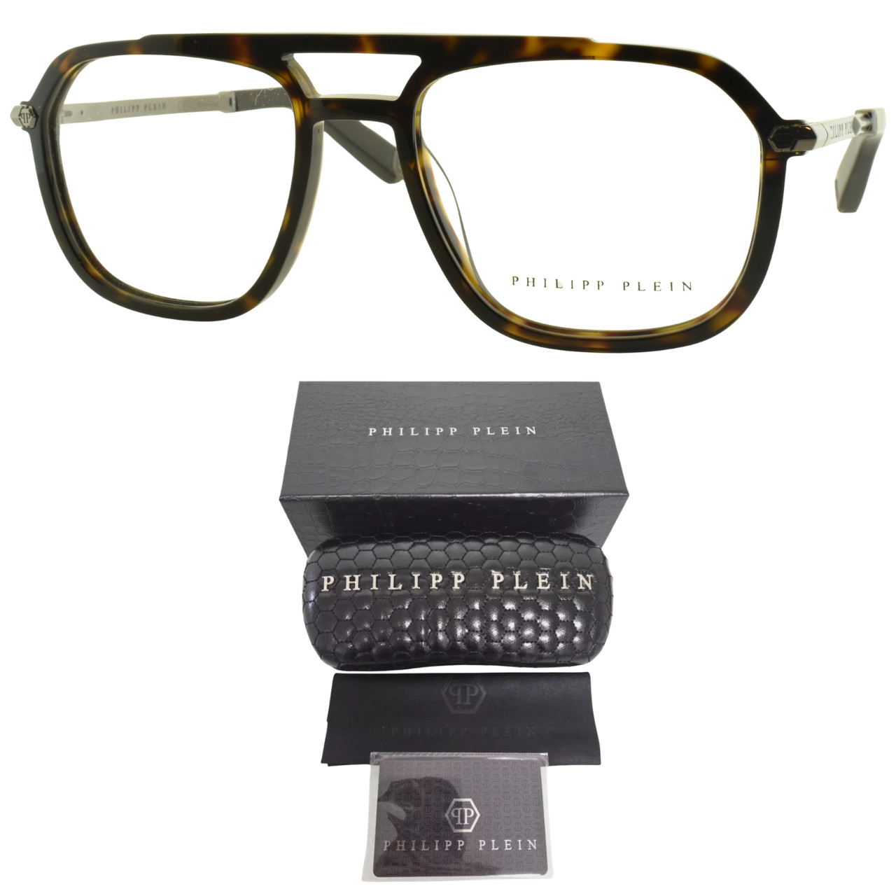 NEW PHILIPP PLEIN VPP018 0722 Dark Tortoise Pilot Optical Frame Eyeglasses