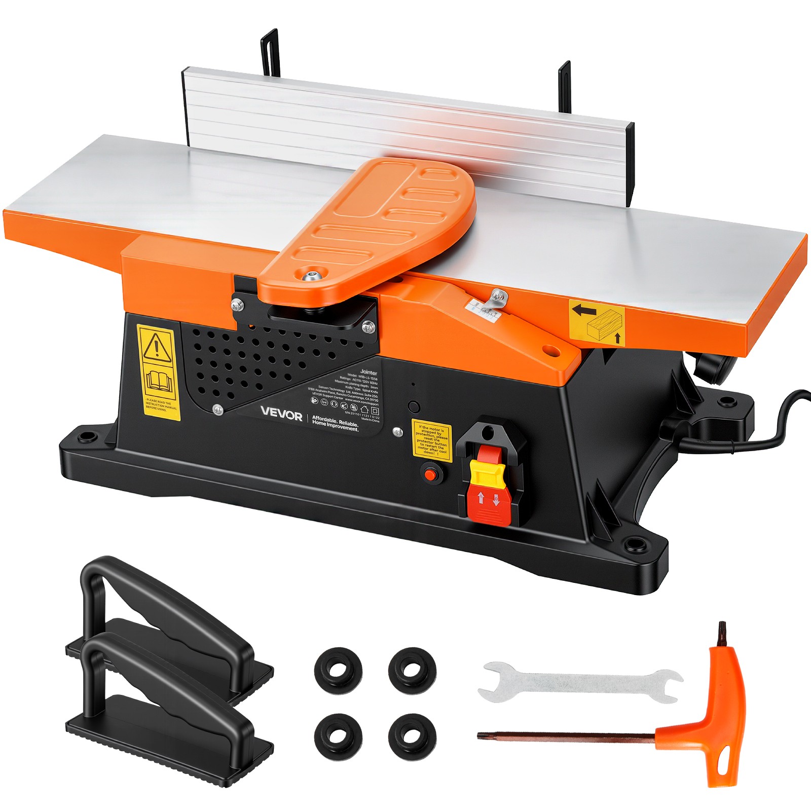 VEVOR Spiral Benchtop Jointer 6 in Bench Top Wood Jointer 12000 RPM 12-Blade