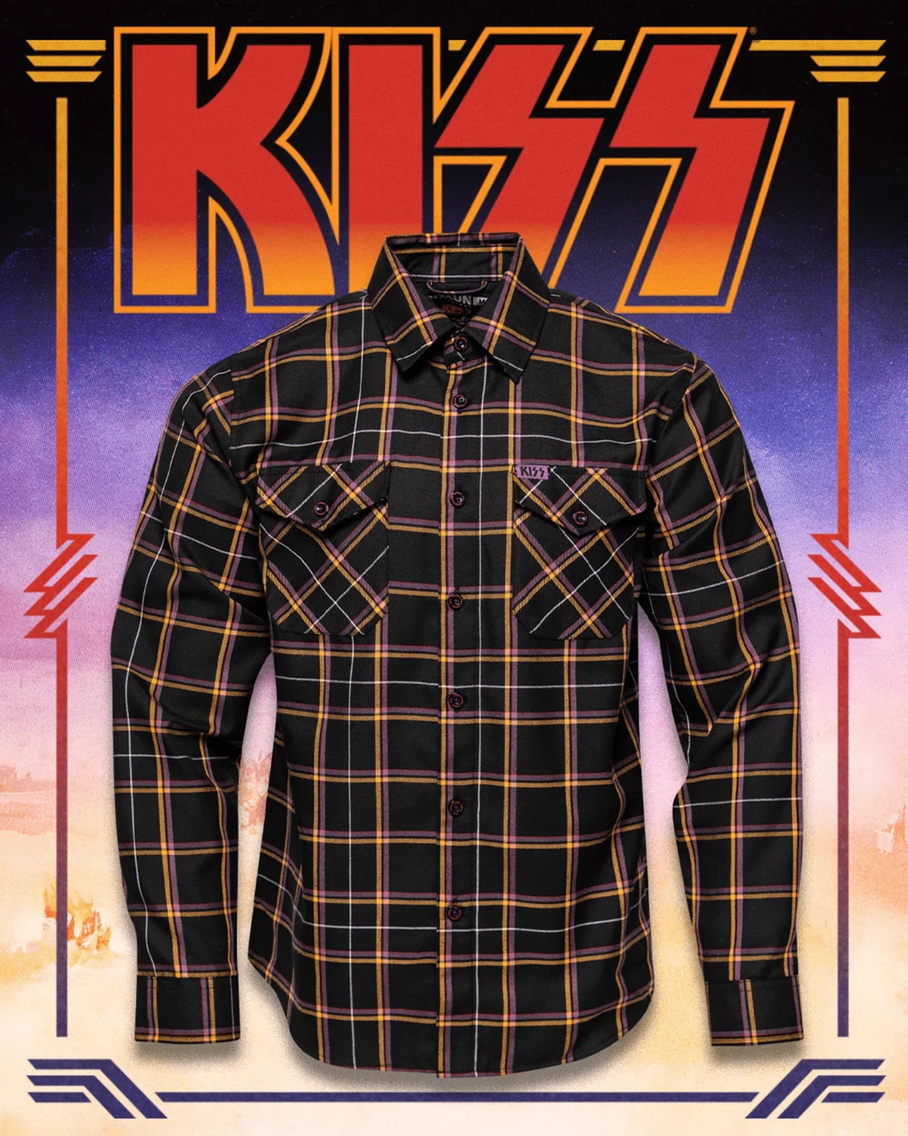 DIXXON KISS Destroyer Flannel Men's Limited Rock Band Collaboration Shirt