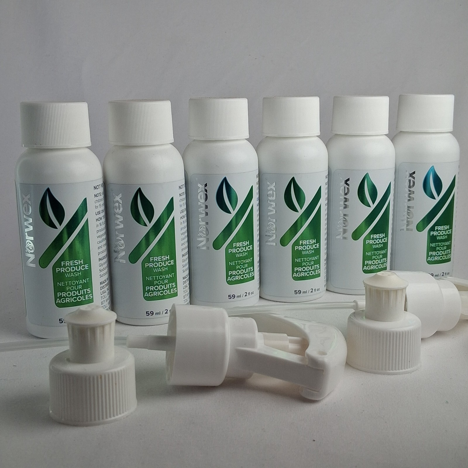 Norwex Fresh Produce Wash 12 oz | 6-Pack 2oz | NEW Sealed | Spray and Pop Caps