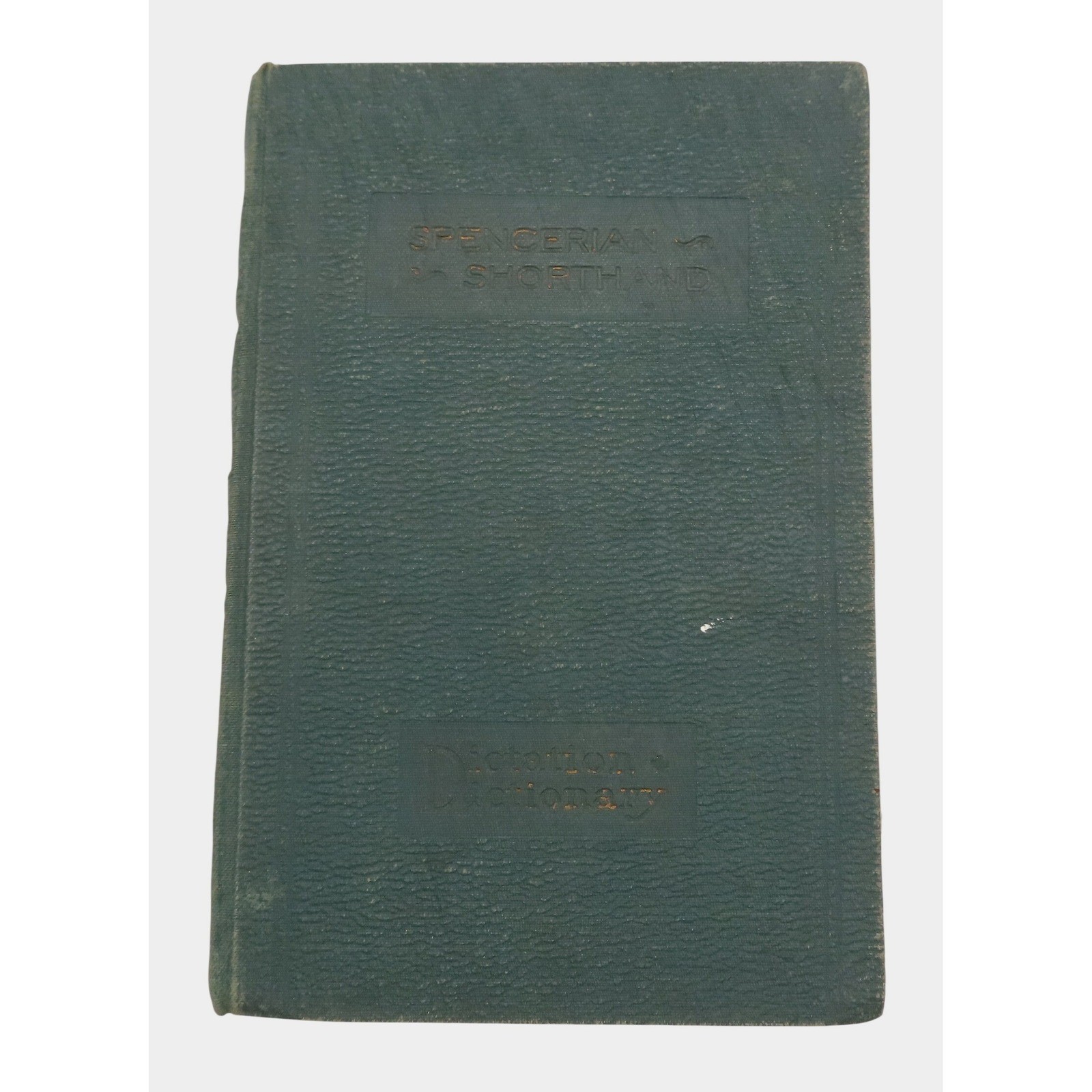 Antique Spencerian Shorthand Dictator Dictionary Reader Green Hardcover Book