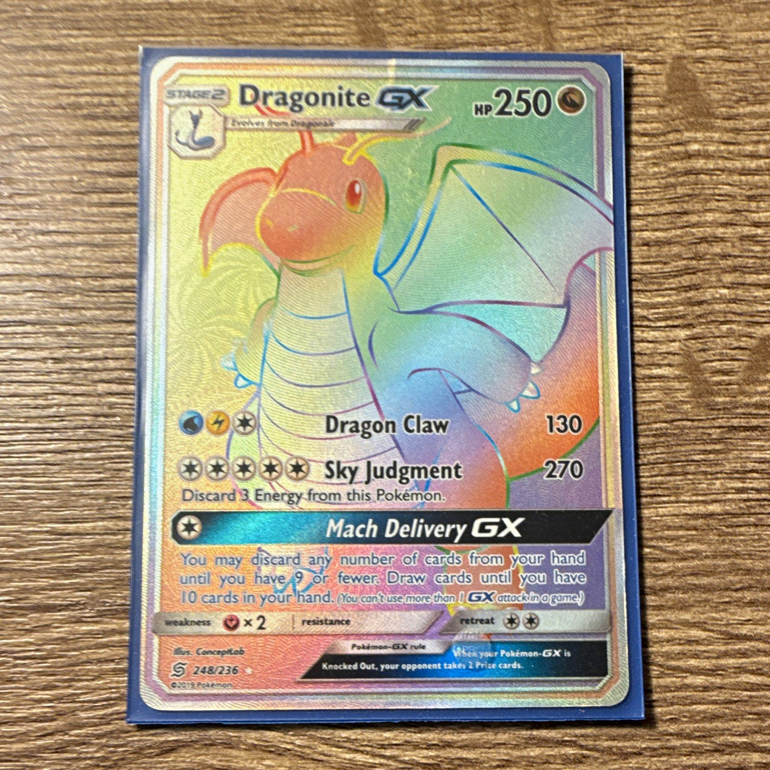 The Pokémon Company Dragonite GX Full Art Holo Secret Rare 248/236 Unified Minds The Pokémon Company Dragonite GX Full Art Holo Secret Rare 248/236 Unified Minds