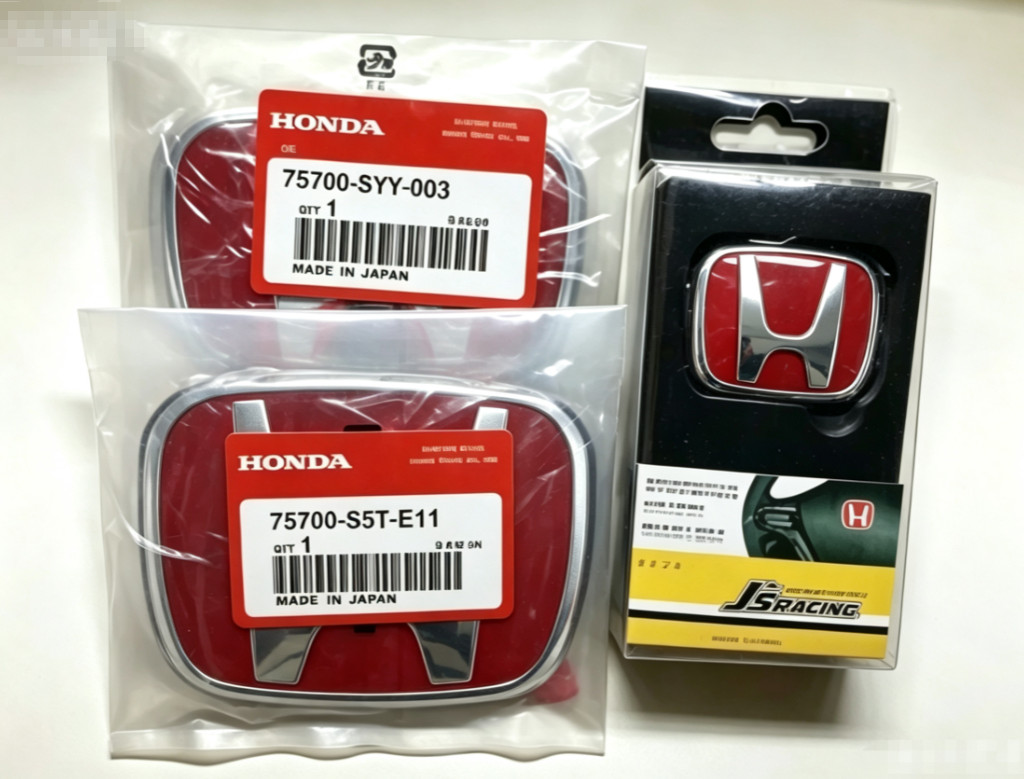 3PCS Front Emblem Rear Steering Red Badge For HONDA CIVIC SEDAN Si Se 2016-21 🎁