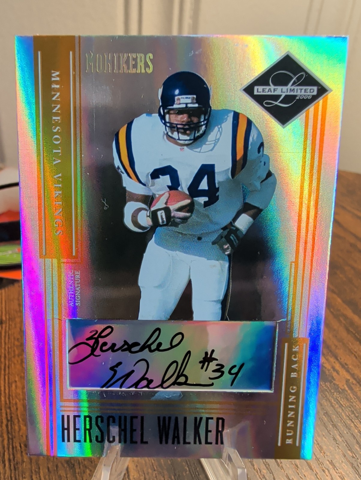 2006 Donruss Leaf Limited Monikers Herschel Walker Auto /100 Vikings UGA Legend 2006 Donruss Leaf Limited Monikers Herschel Walker Auto /100 Vikings UGA Legend