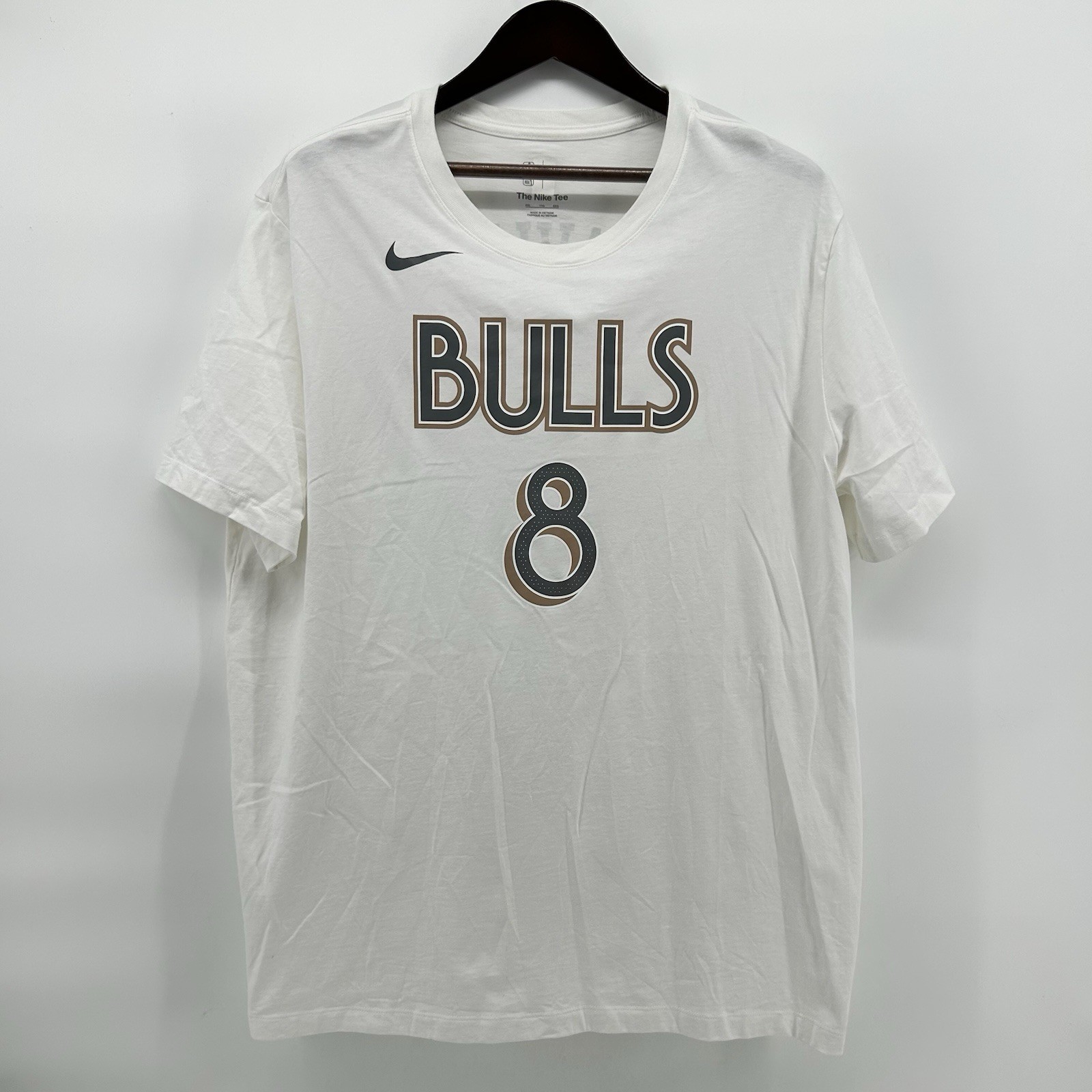 Nike NBA Chicago Bulls Zach LaVine #8 Mens XXL White Player T Shirt Basketball