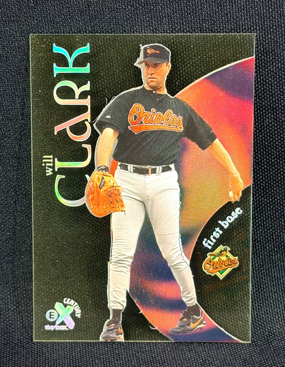 1999 Skybox E-X Century Baseball - WILL CLARK #55 - 90\'s ACETATE - ORIOLES 1999 Skybox E-X Century Baseball - WILL CLARK #55 - 90\'s ACETATE - ORIOLES