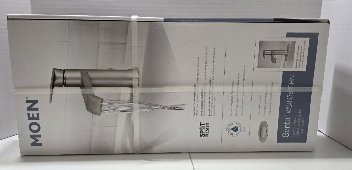 Moen WS84760SRN Genta Single-Handle Bathroom Faucet - Spot Resist Brushed Nickel Moen WS84760SRN Genta Single-Handle Bathroom Faucet - Spot Resist Brushed Nickel