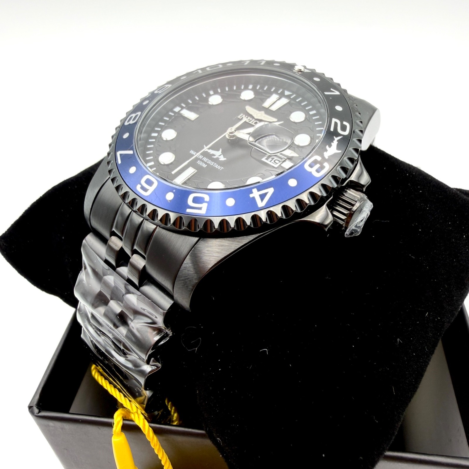 $250 NEW Men\'s INVICTA Submariner Diver Date Black Stainless Steel Watch 43mm