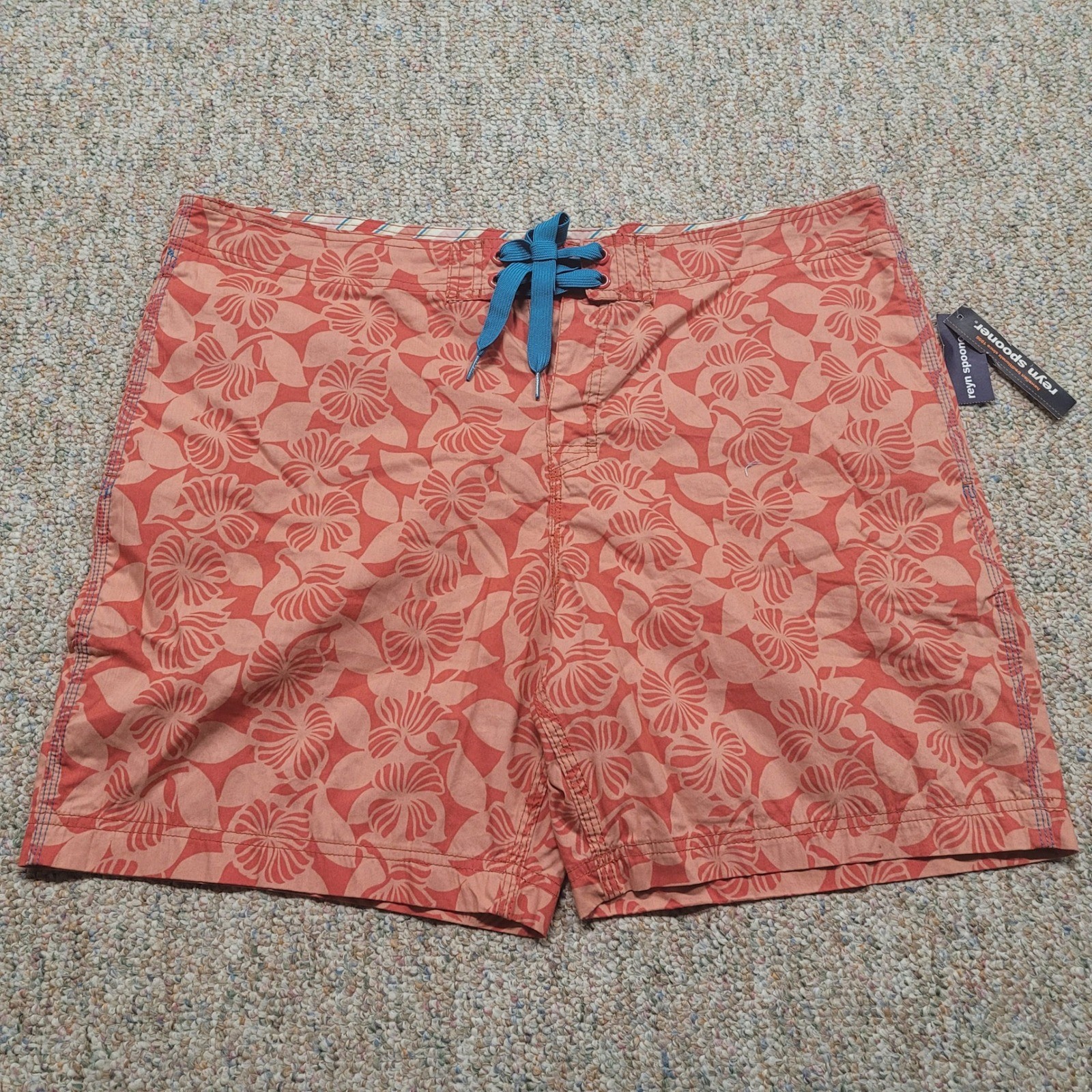 Reyn Spooner Board Shorts Mens 40 Red Aloha Floral Hibiscus Swim Trunks NWT