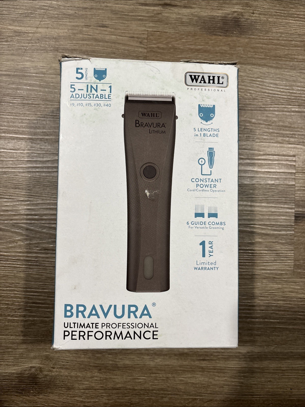 Wahl Bravura Professional Pet Animal Grooming Cordless Hair Clipper Kit Gunmetal
